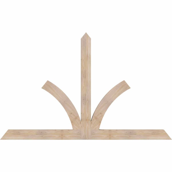 Ekena Millwork Richland Smooth Timber Gable Bracket, Douglas Fir, 96"W x 60"H x 3 1/2"D x 5 1/2"F, 15/12 Pitch GBW096X60X0406RIC00SDF - main